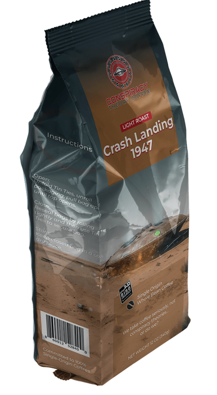 Conspiracy Theory Coffee - Single Origin Craft Coffee Roaster in Florida 28 crash landing 1947 single origin light roast coffee