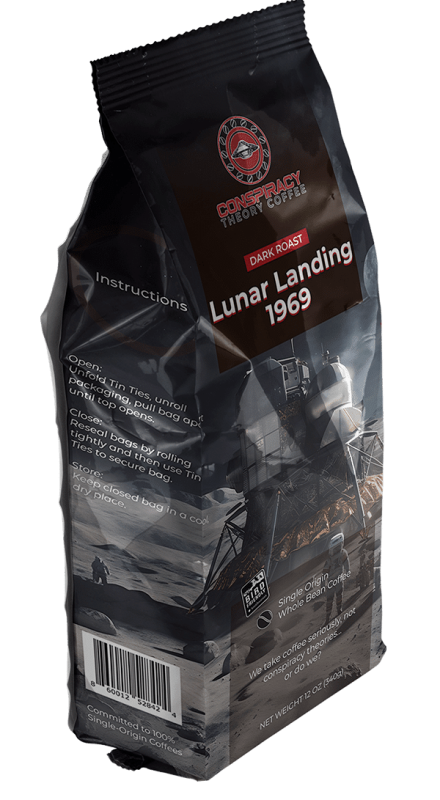 Conspiracy Theory Coffee - Single Origin Craft Coffee Roaster in Florida 26 lunar landing 1969 single origin dark roast coffee